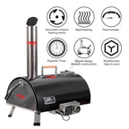 Black Pizza Oven Outdoor 12" Automatic Rotatable Pizza Oven