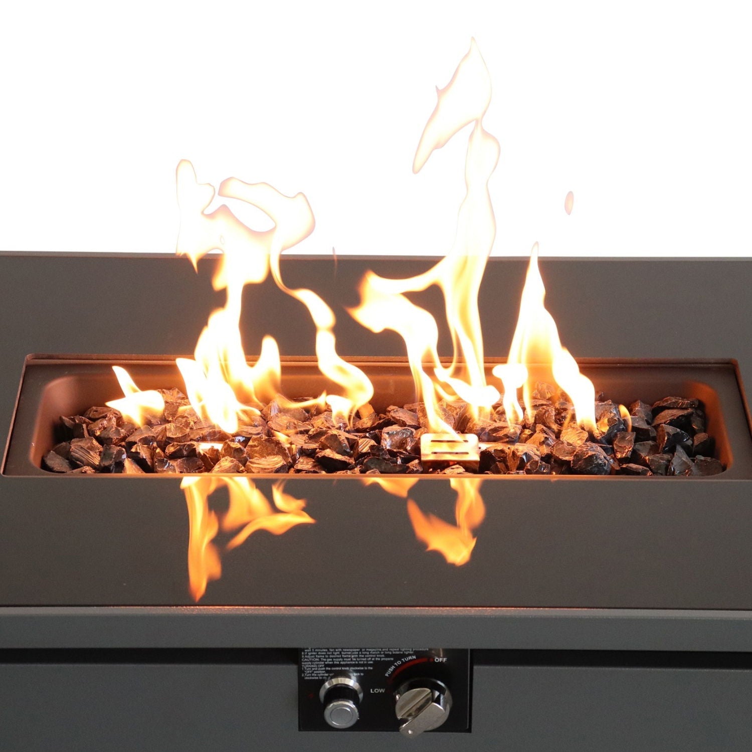 Outdoor Fire Table With Lid - Dark Gray