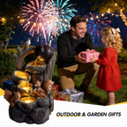 Squirrel Outdoor Water Fountain with LED Lights