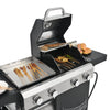 2+2 multifunctional gas barbecue grill and covered grill combination for outdoor cooking