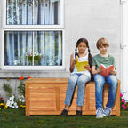 46 Gallon Acacia Wood Storage Bench Box for Patio, Garden, Balcony or Deck