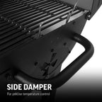 Char-Griller ® Dual-Function 2-Burner 24,000 BTU Propane Gas and Charcoal Combination Grill and Smoker with 870 Cooking Square Inches in Black, Model E5030