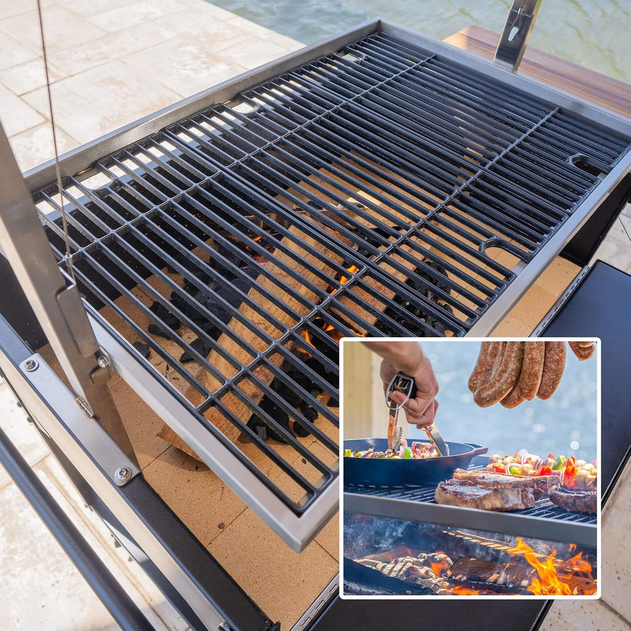 Heavy-Duty Argentine Santa Maria Heritage Wood Fire And Charcoal BBQ Grill