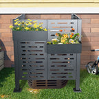 Air Conditioner Fence For Outdoor Units, Metal Privacy Fence Cover, 3 Fence Panel
