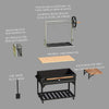 5 X 2 FT Heavy-Duty Argentine Santa Maria Wood Fire And Charcoal BBQ Grill With Brasero