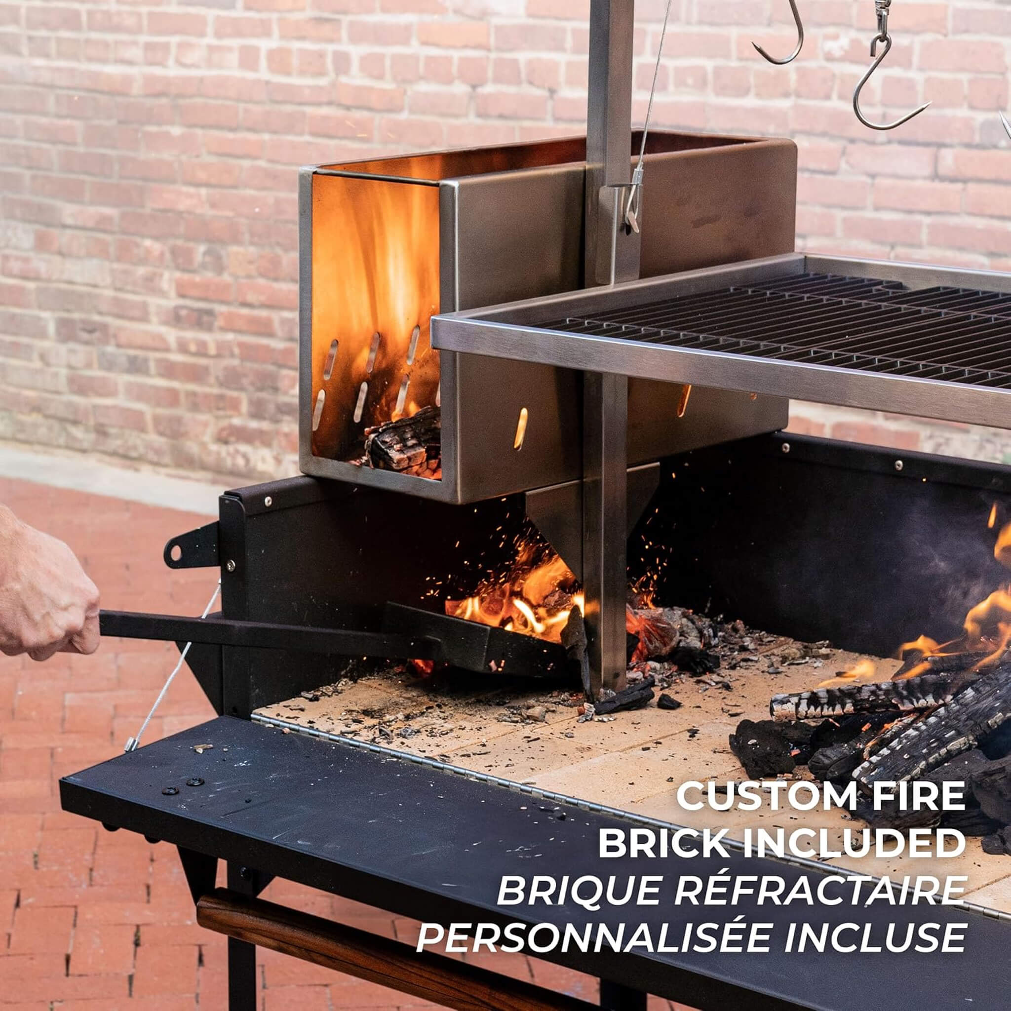 5 X 2 FT Heavy-Duty Argentine Santa Maria Wood Fire And Charcoal BBQ Grill With Brasero