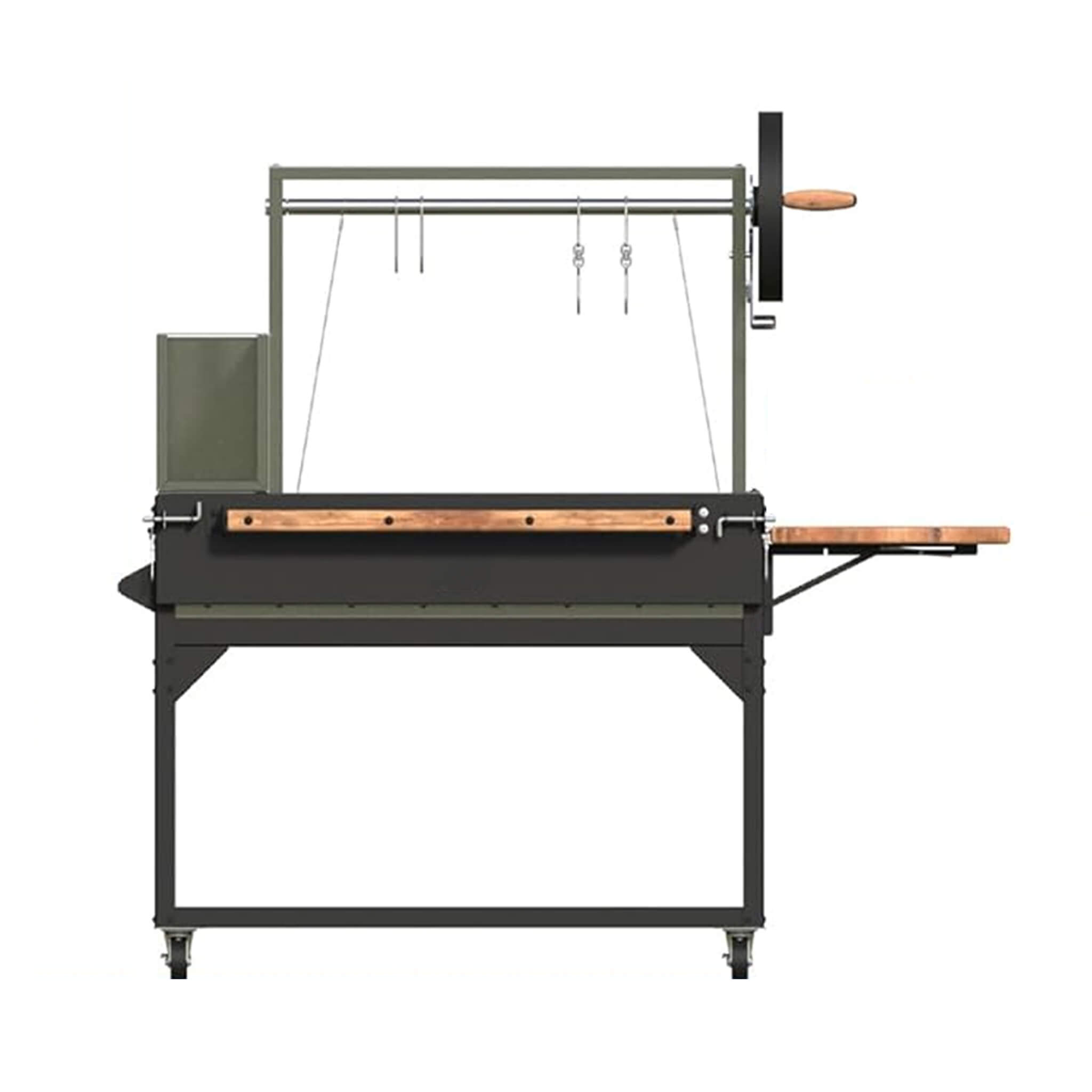 5 X 2 FT Heavy-Duty Argentine Santa Maria Wood Fire And Charcoal BBQ Grill With Brasero
