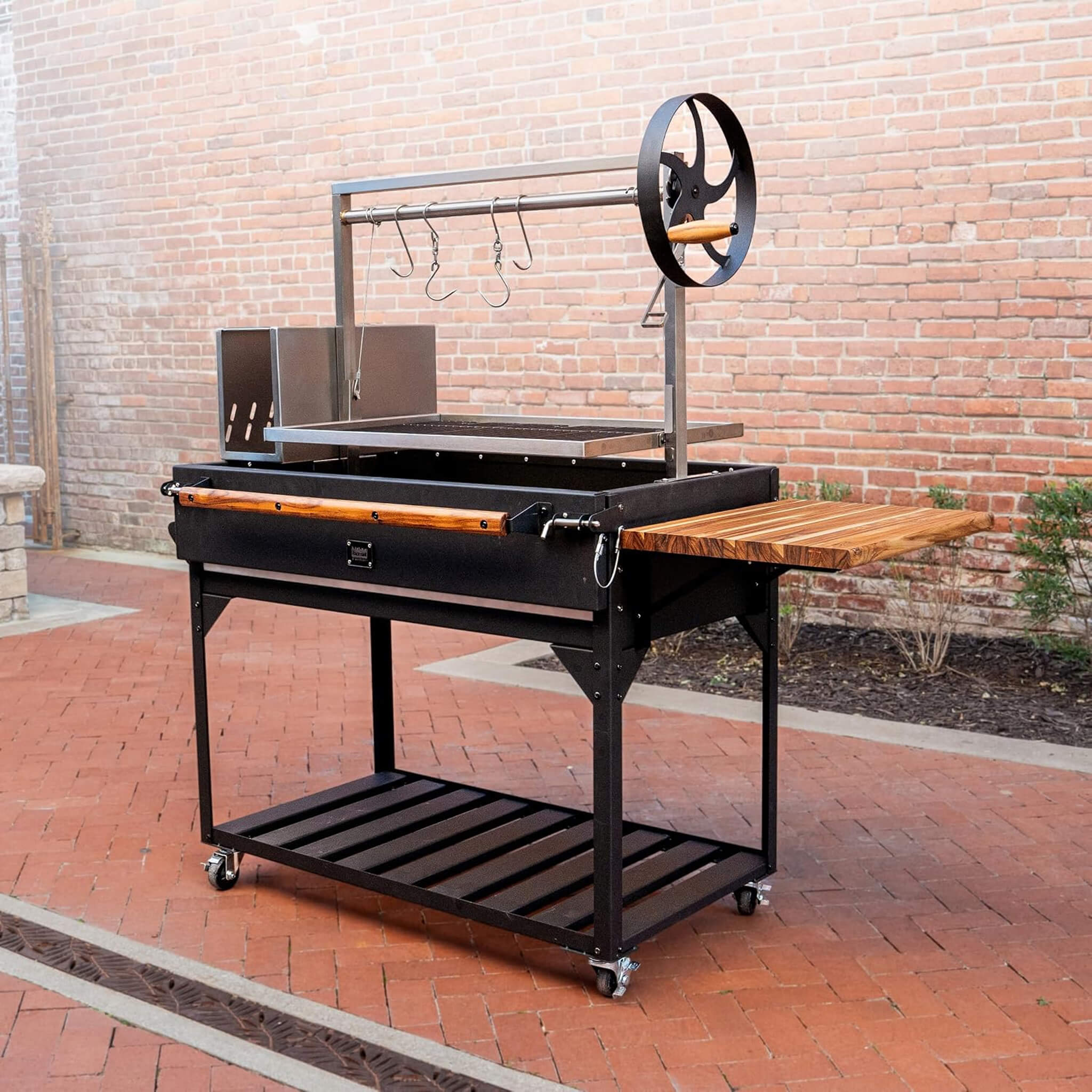 5 X 2 FT Heavy-Duty Argentine Santa Maria Wood Fire And Charcoal BBQ Grill With Brasero