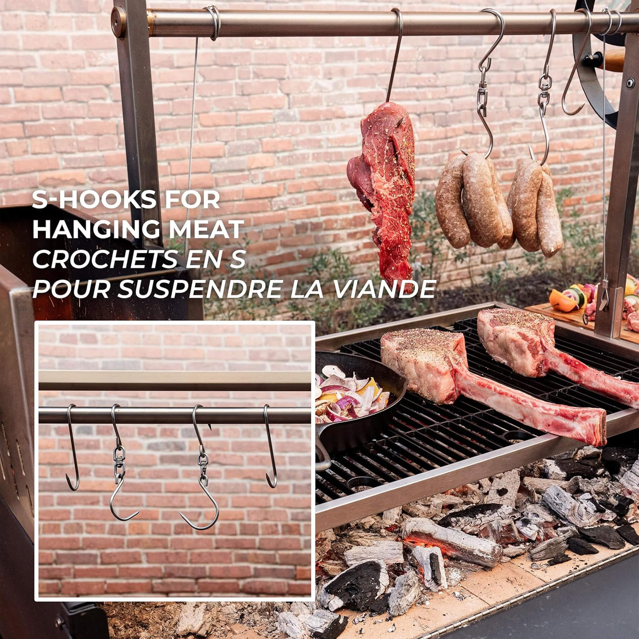 5 X 2 FT Heavy-Duty Argentine Santa Maria Wood Fire And Charcoal BBQ Grill With Brasero