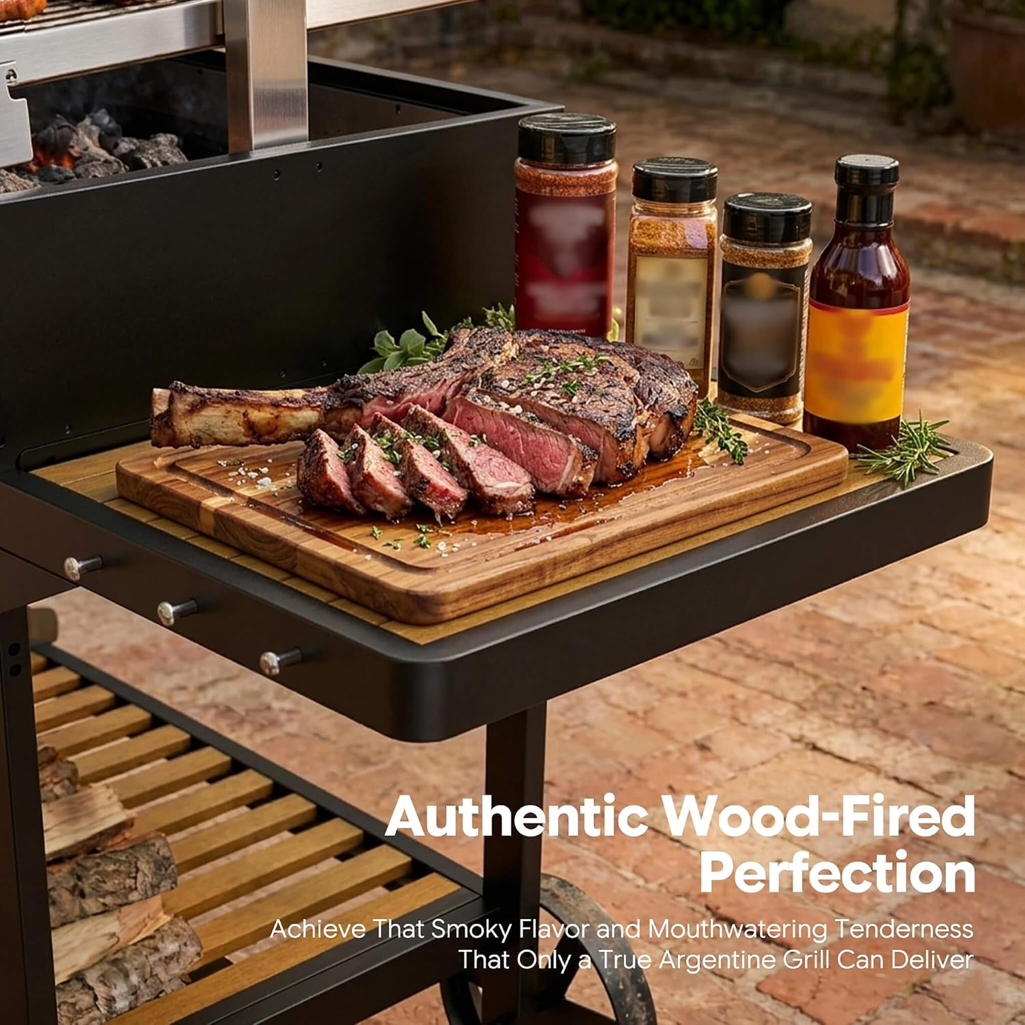 5 X 3 FT Heavy-Duty Argentine Santa Maria All-In-One BBQ Grill With Brasero