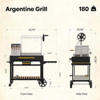 5 X 3 FT Heavy-Duty Argentine Santa Maria All-In-One BBQ Grill With Brasero