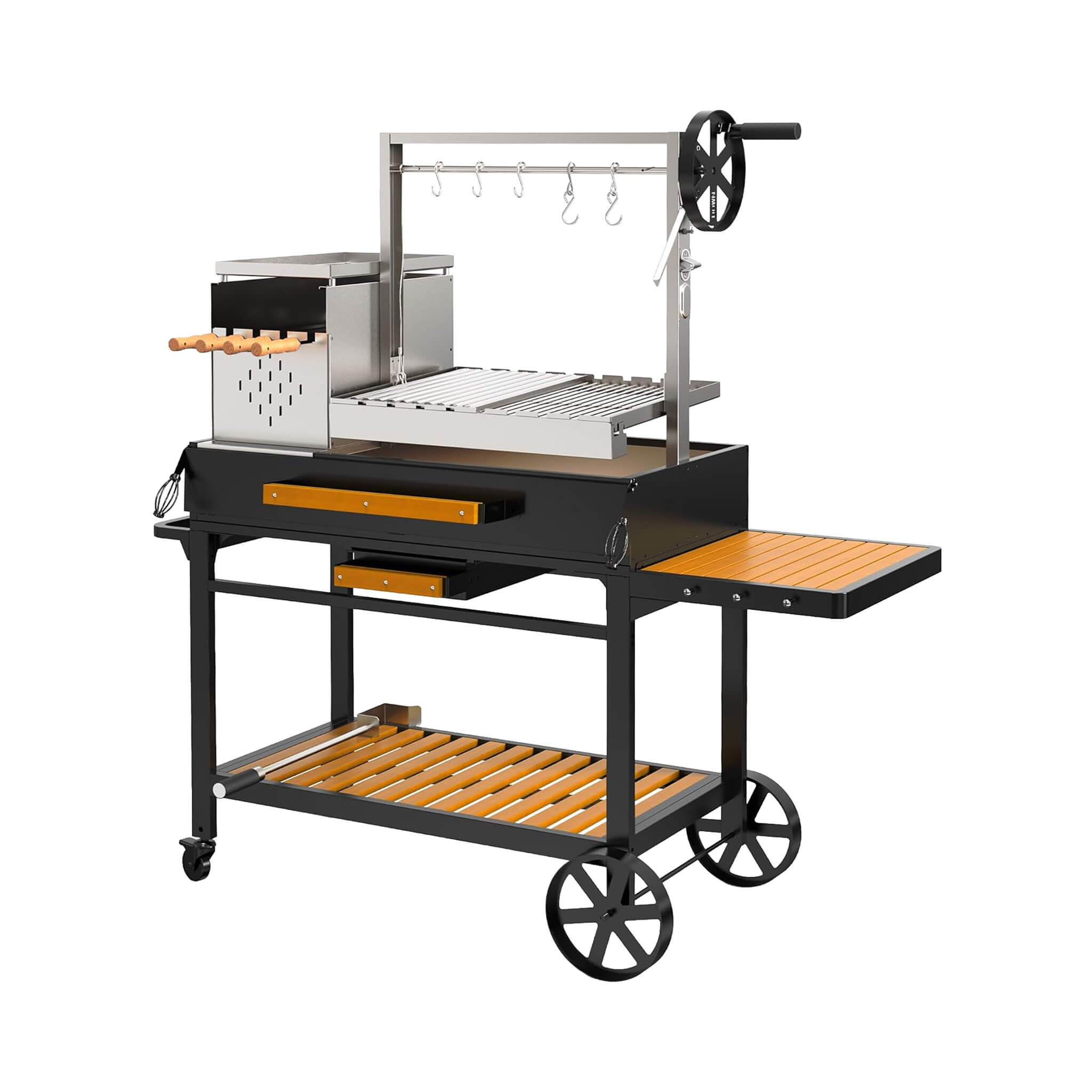 5 X 3 FT Heavy-Duty Argentine Santa Maria All-In-One BBQ Grill With Brasero