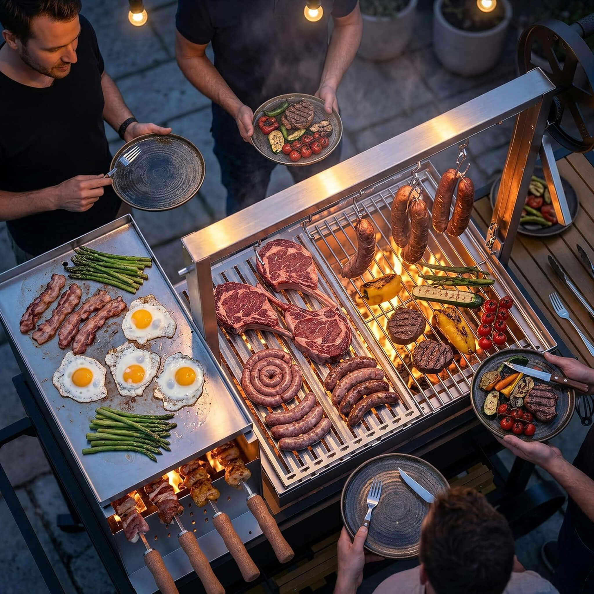 5 X 3 FT Heavy-Duty Argentine Santa Maria All-In-One BBQ Grill With Brasero
