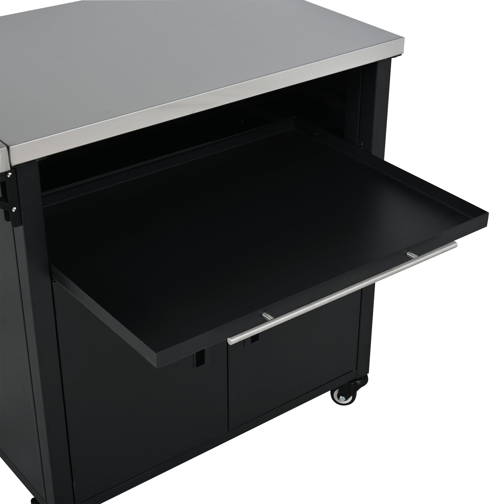 Foldable Outdoor Prep Station BBQ Cart Patio Dining Cart