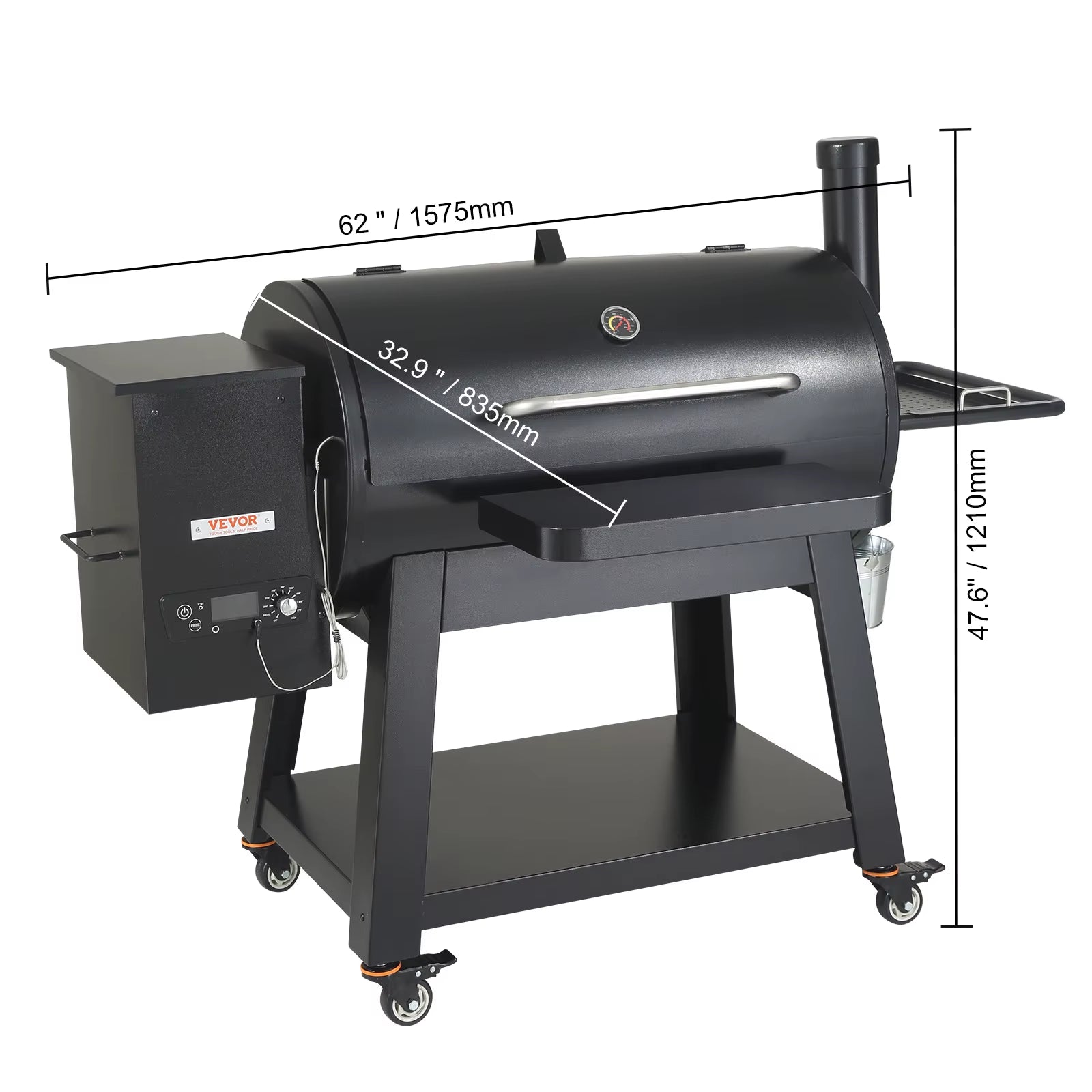 Portable Charcoal Grill Propane Gas Grills with Cover and Cart Heavy Duty Iron BBQ Grill for Outdoor Cooking Barbecue