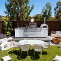 125" 10,8000 BTU 4-Burner Outdoor Kitchen Island Grill with Pizza Oven