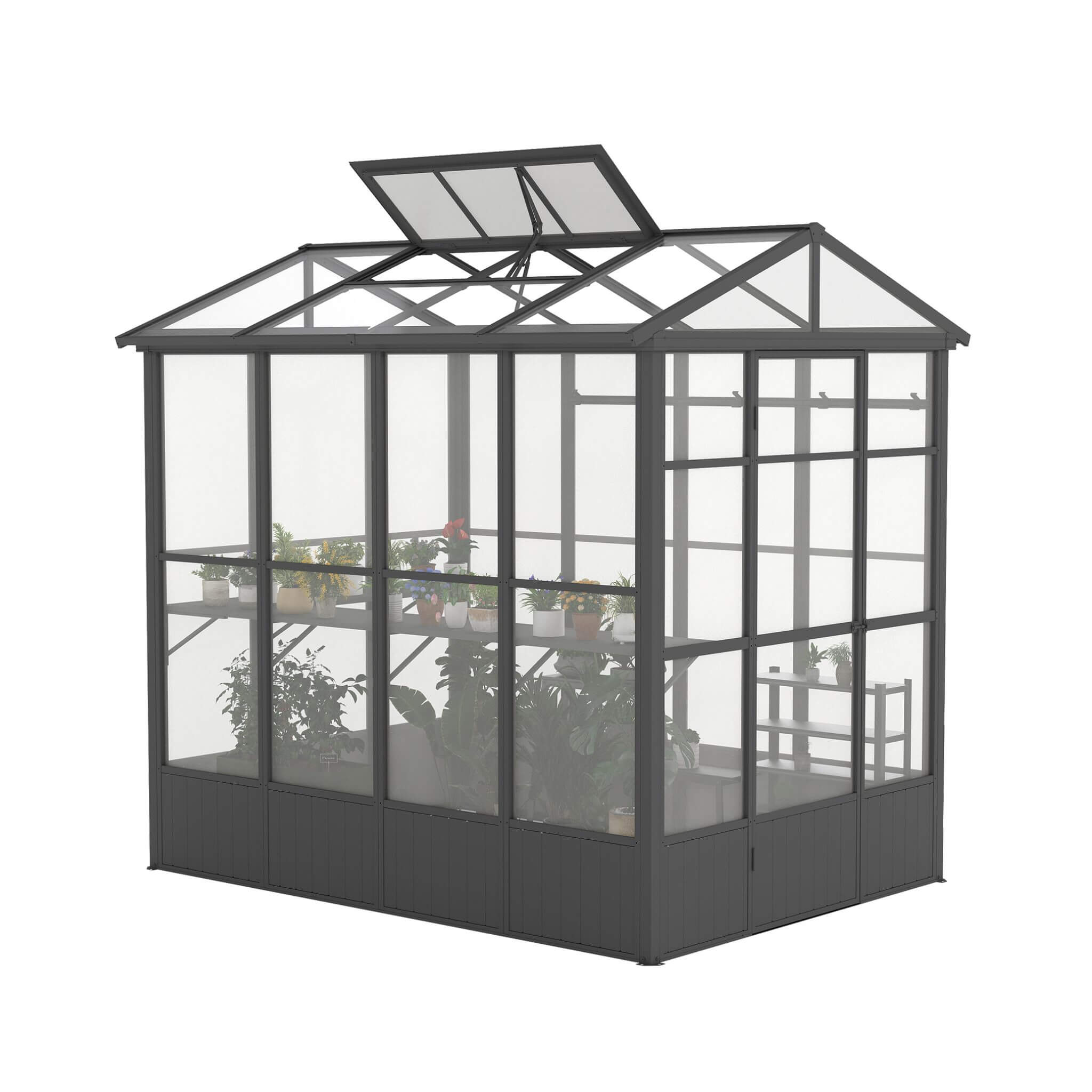 06 X 08 FT Heavy-Duty Outdoor Polycarbonate Greenhouse With Fully Automatic Temperature Control Vent