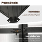 06 X 08 FT Heavy-Duty Outdoor Polycarbonate Greenhouse With Fully Automatic Temperature Control Vent