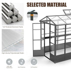 06 X 08 FT Heavy-Duty Outdoor Polycarbonate Greenhouse With Fully Automatic Temperature Control Vent