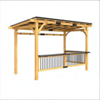6 X 13 FT  Premium Outdoor Hardtop Wooden BBQ Grill Gazebo