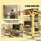 6 X 13 FT  Premium Outdoor Hardtop Wooden BBQ Grill Gazebo
