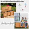 46 Gallon Acacia Wood Storage Bench Box for Patio, Garden, Balcony or Deck