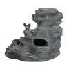 4-Tier Concrete Rock Waterfall Fountain with LED Lights