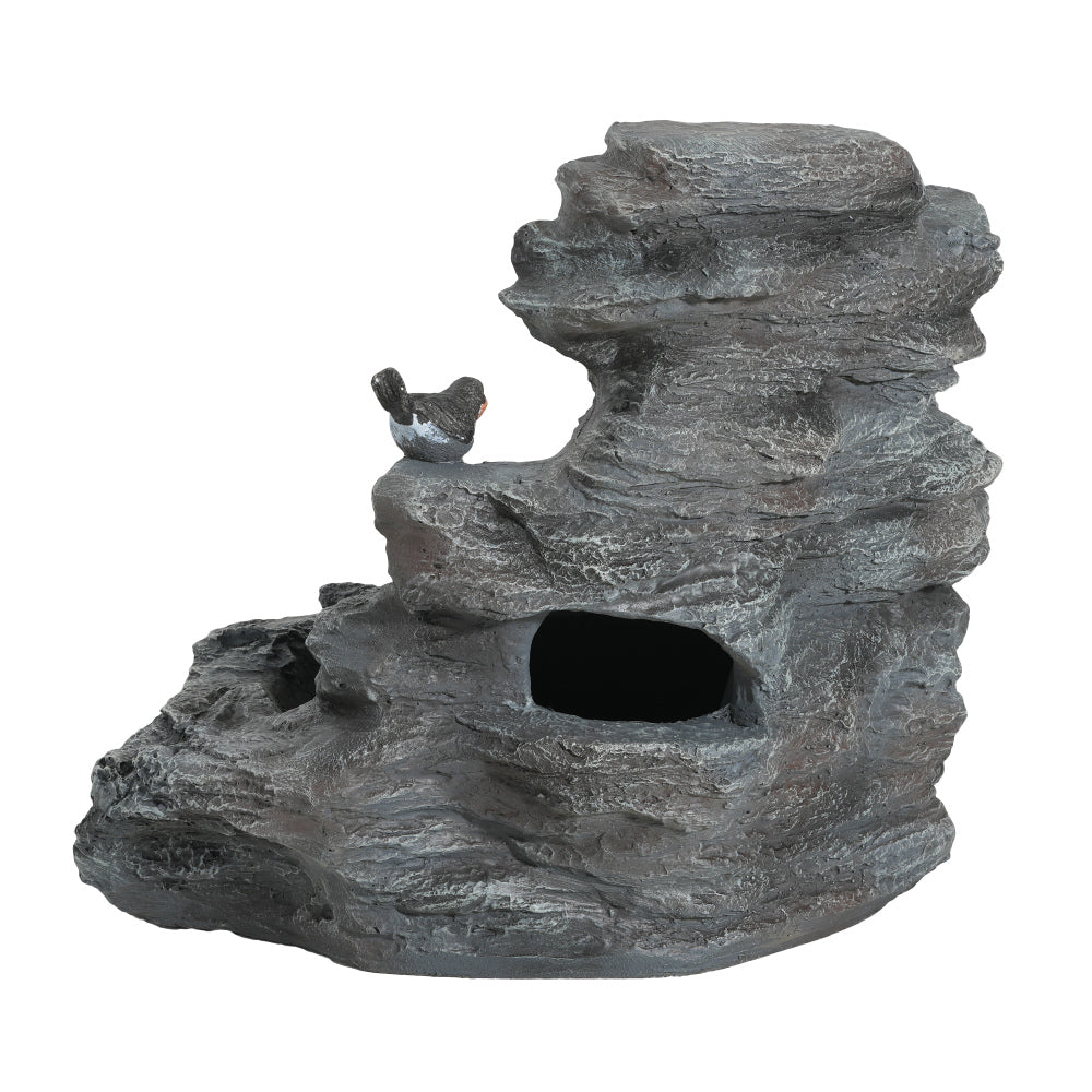 4-Tier Concrete Rock Waterfall Fountain with LED Lights