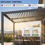 8 X 10 FT Modern Louvered Aluminum Pergola With Sloped Roof