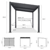 8 X 10 FT Modern Louvered Aluminum Pergola With Sloped Roof