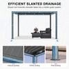 8 X 10 FT Modern Louvered Aluminum Pergola With Sloped Roof