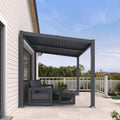 8 X 10 FT Modern Louvered Aluminum Pergola With Sloped Roof