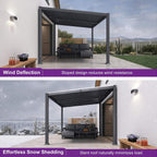 8 X 10 FT Modern Louvered Aluminum Pergola With Sloped Roof
