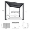 8 X 12 FT Modern Louvered Aluminum Pergola With Sloped Roof