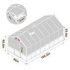 8 X 16FT Large Heavy-Duty Outdoor Wooden Greenhouse with 6MM Polycarbonate Panels