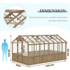 8 X 16FT Large Heavy-Duty Outdoor Wooden Greenhouse with 6MM Polycarbonate Panels