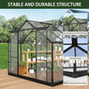 [08X16FT] Premium Outdoor Walk-In Polycarbonate Greenhouse With Roof Vents & Sliding Doors, 4MM (SAK72649)