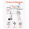 Wood Pellet Grill and Smoker, 8 in 1 BBQ Grills for Outdoor Cooking, 575 Sq.In. Cook Area Electric Smokers,Control Black