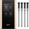 Sync Gold Wireless Wifi Meat Thermometer, 4 Slim Probes, 6 Sensors, 10X Stronger Signal, Â±0.5â„‰ Accuracy, Smart Base Direct Setup, Reliable Reading through Kamado Grill, BBQ, Oven, Smoker, Air Fryer