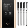 Sync Gold Wireless Wifi Meat Thermometer, 4 Slim Probes, 6 Sensors, 10X Stronger Signal, Â±0.5â„‰ Accuracy, Smart Base Direct Setup, Reliable Reading through Kamado Grill, BBQ, Oven, Smoker, Air Fryer