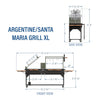 9 X 2 FT Extra-Large Argentine Santa Maria Wood Fire And Charcoal BBQ Grill With Brasero