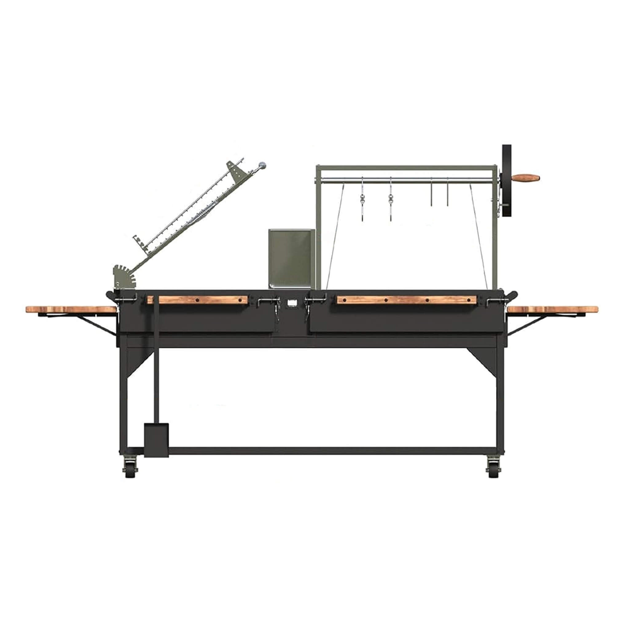9 X 2 FT Extra-Large Argentine Santa Maria Wood Fire And Charcoal BBQ Grill With Brasero