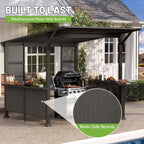 9 X 10 Ft  Premium Outdoor Hardtop Grill Gazebo with Shelves