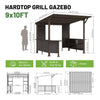 9 X 10 Ft  Premium Outdoor Hardtop Grill Gazebo with Shelves