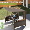 9 X 10 Ft  Premium Outdoor Hardtop Grill Gazebo with Shelves