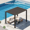 9 X 12 FT  Premium Outdoor Electric Motorized Louvered Pergola With Built-In LED Lights & Fan