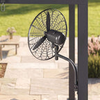 9 X 12 FT  Premium Outdoor Electric Motorized Louvered Pergola With Built-In LED Lights & Fan