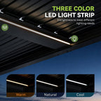 9 X 12 FT  Premium Outdoor Electric Motorized Louvered Pergola With Built-In LED Lights & Fan