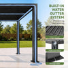 9 X 12 FT  Premium Outdoor Electric Motorized Louvered Pergola With Built-In LED Lights & Fan