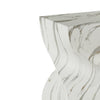 Outdoor End Table, Twisted Square Side Table For Patio And Garden - Faux Marble